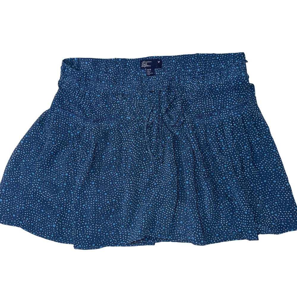American Eagle Outfitters Blue Polka Dot Mini Skirt Tie Front XS